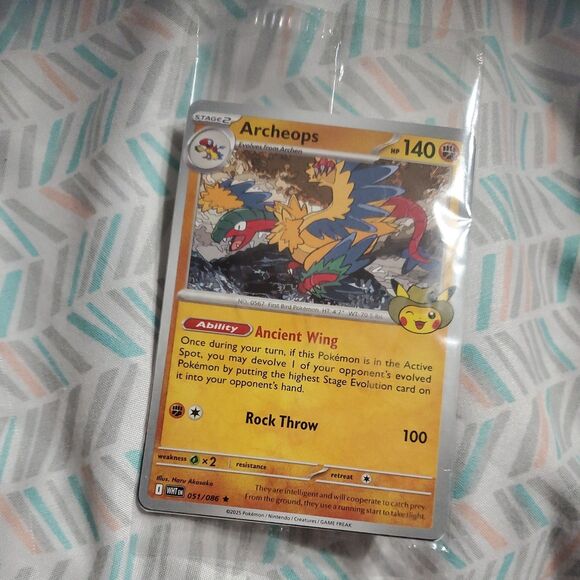 pokemon archeops card 147/195- Silver Tempest - Evolution Set shuffle your deck Archeops Promo Card Has Collectors